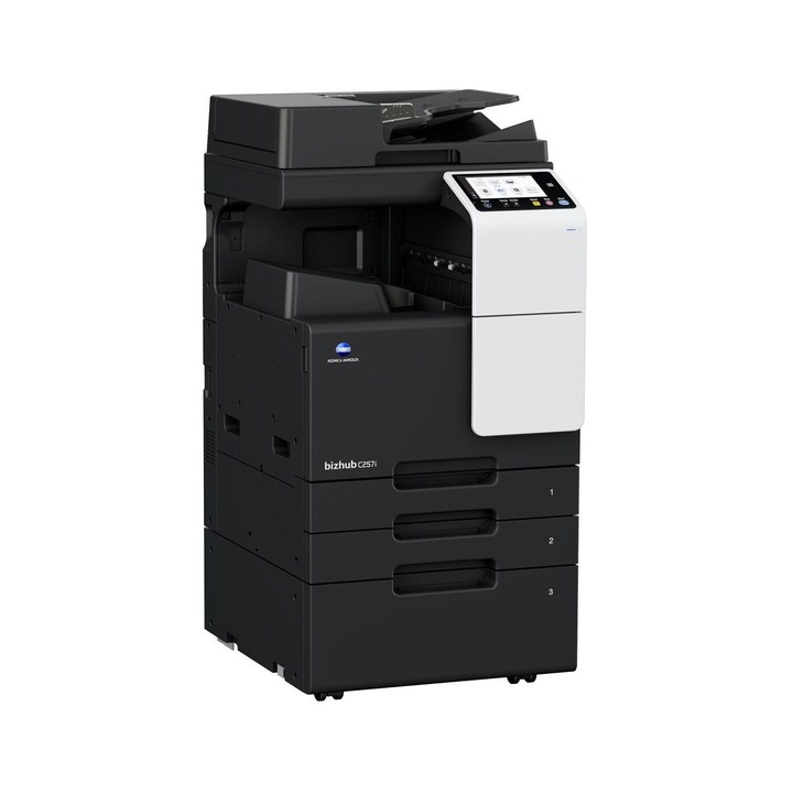 Multifunctionala color Konica Minolta Bizhub C257i, Alimentator Documente Reversibil, Stand cu role, Set tonere CMYK