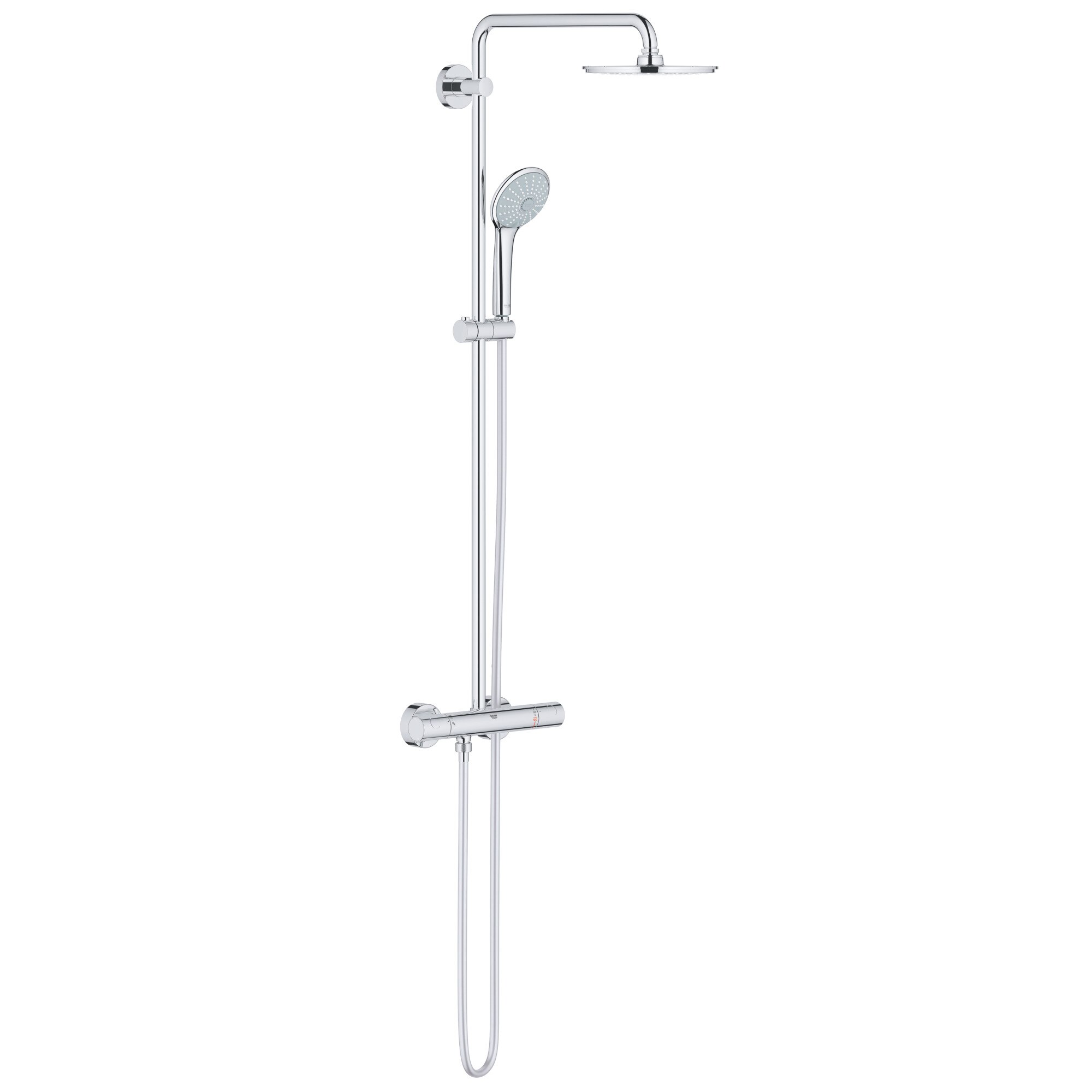 Sistem de dus Grohe Euphoria 210 26383000, 1/2'', aparent, termostat, 210 mm, crom