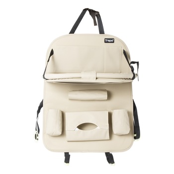 Organizator pentru Scaun Auto Trepo®, Multifunctional, Universal, Piele Ecologica, Masuta, Suport Tableta + Telefon, Suport Servetele, Multiple Spatii Depozitare, Bej Organizator pentru Scaun Auto Trepo®, Multifunctional, Universal, Piele Ecologica, Masuta, Suport Tableta + Telefon, Suport Servetele, Multiple Spatii Depozitare, Bej