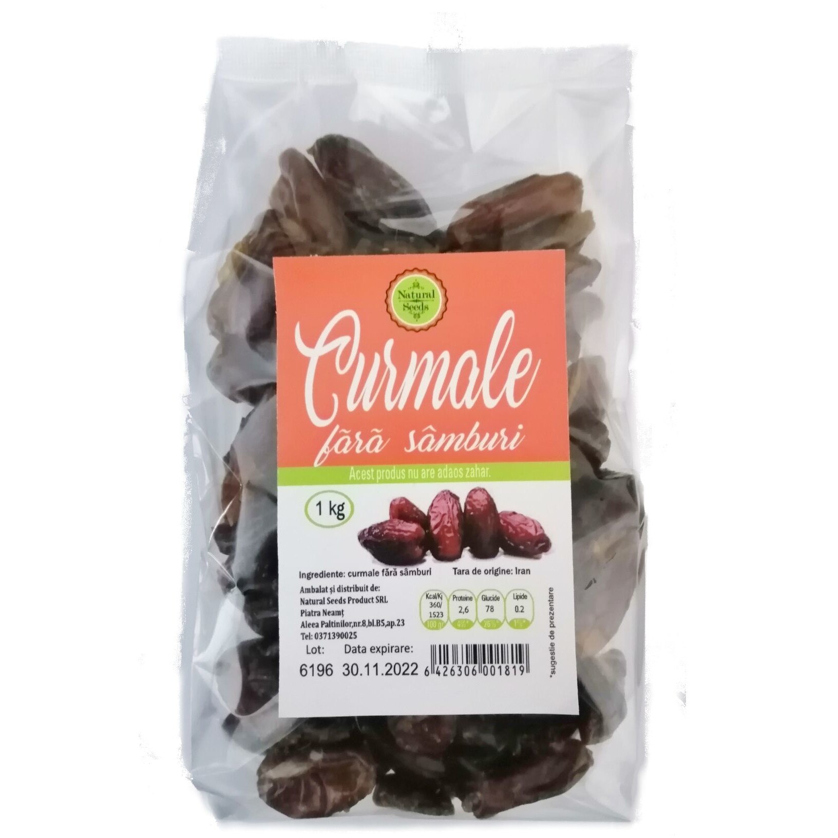 Curmale fara samburi 1Kg, Natural Seeds Product