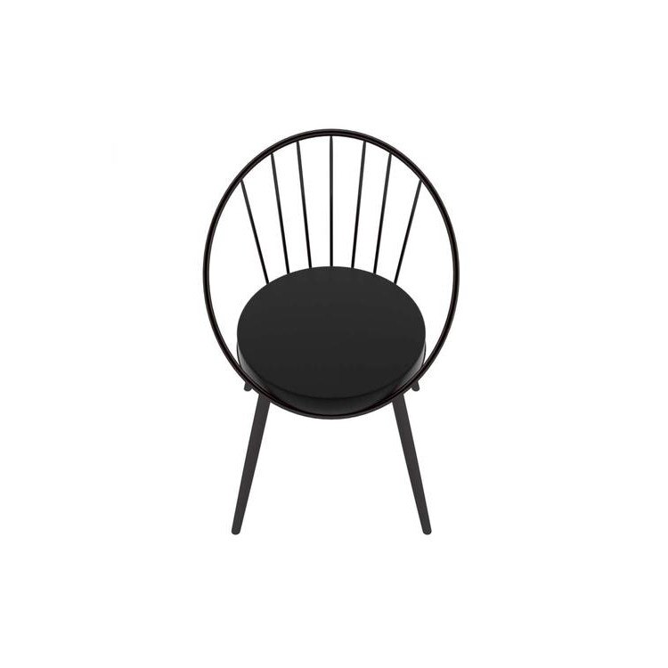 Scaun tapitat la sezut si picioare metalice Evdemo negru