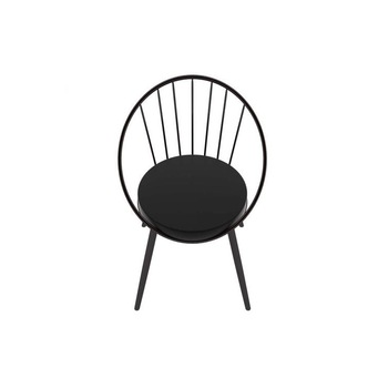 Scaun tapitat la sezut si picioare metalice Evdemo negru Scaun tapitat la sezut si picioare metalice Evdemo negru