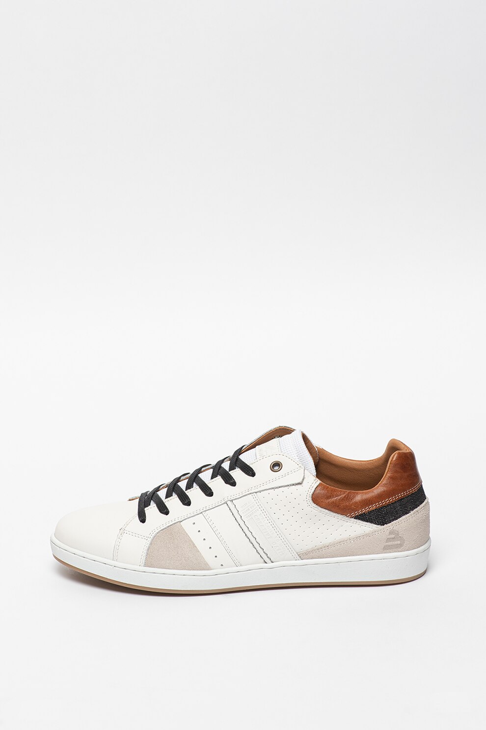 Bullboxer, Pantofi sport din piele si piele intoarsa cu insertii din denim