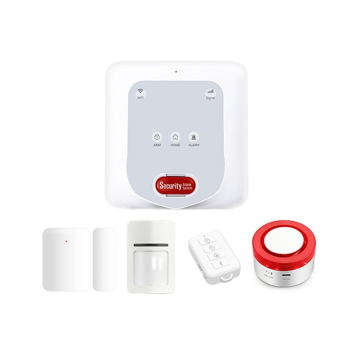 Комплект интелигентна домашна алармена система H2, безжичен ZigBee, WiFi & GSM, съвместим с Tuya