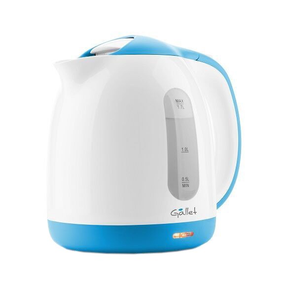 Cana electrica fierbator GALLET BOU793WB, 1,7 L, 2200 W, alb cu albastru