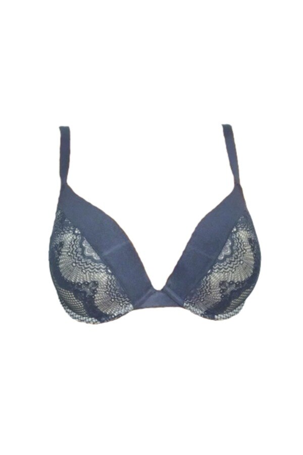 Sutien push up, New Look, Albastru/ Bej, 75D EU