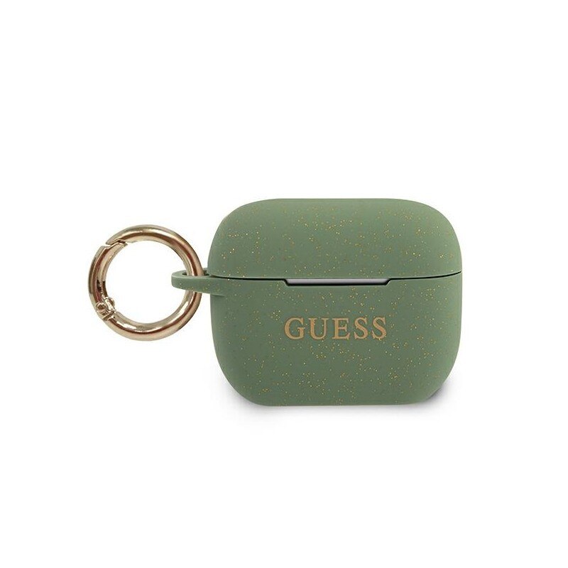 Husa Protectie Originala Guess Compatibila Cu Airpods Pro Colectia Silicone Glitter Kaki - Guacapsilglka