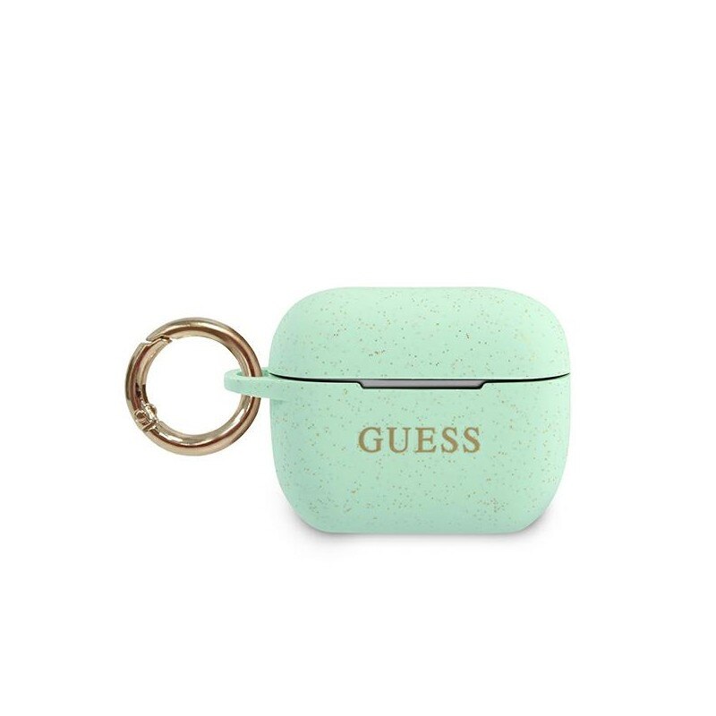 Husa Protectie Originala Guess Compatibila Cu Airpods Pro Colectia Silicone Glitter Verde - Guacapsilglgn