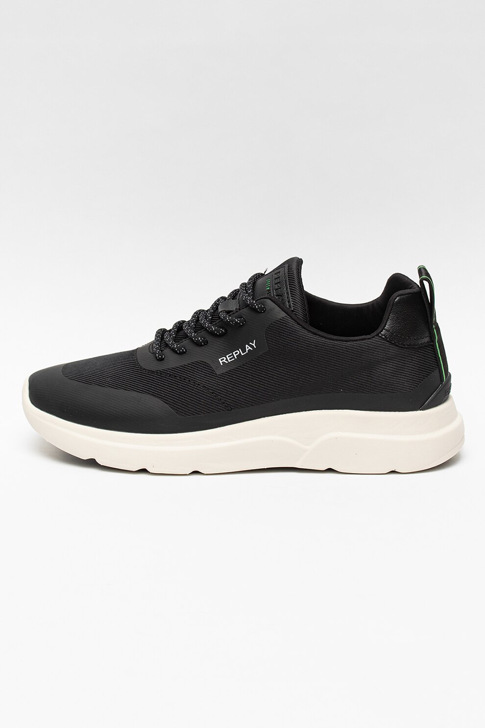 Replay, Pantofi sport din material textil cu insertii din piele ecologica
