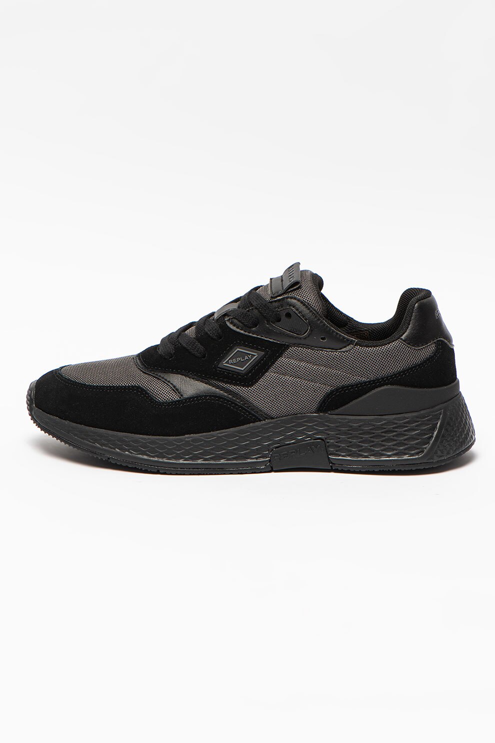 Replay, Pantofi sport de plasa cu garnituri de piele intoarsa Dokic