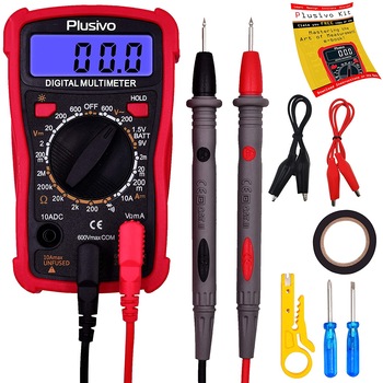 Multimetru Digital Plusivo pentru Masurarea Tensiunii, Intensitatii, Rezistentei, Testarea Continuitatii - cu Sonde Premium si Accesorii Bonus Multimetru Digital Plusivo pentru Masurarea Tensiunii, Intensitatii, Rezistentei, Testarea Continuitatii - cu Sonde Premium si Accesorii Bonus