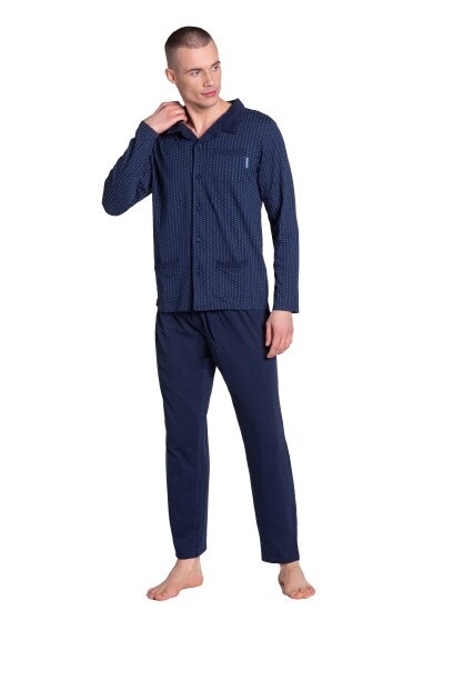 Pijamale lungi pentru barbati Henderson Zender bleumarin