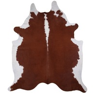 Covor din piele de vaca, INTREND, 235x200, Maro/Alb