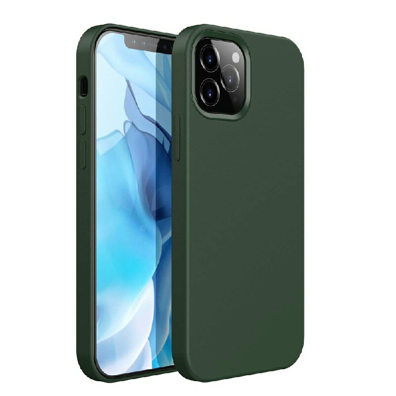 Husa de protectie din silicon soft pentru iPhone 12 Pro, carcasa spate, bumper, Verde inchis, BBL1984
