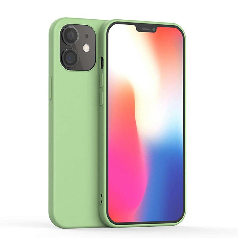 Husa de protectie din silicon soft pentru iPhone 12 Mini, carcasa spate, bumper, Verde, BBL1969