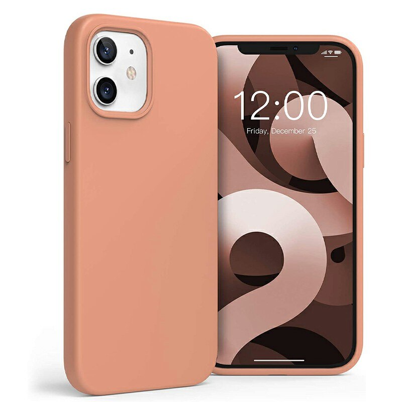 Husa de protectie din silicon soft pentru iPhone 12 Mini, carcasa spate, bumper, Portocaliu, BBL1971