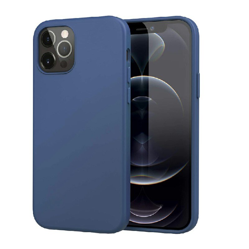 Husa de protectie din silicon soft pentru iPhone 12 Pro, carcasa spate, bumper, Albastru, BBL1982