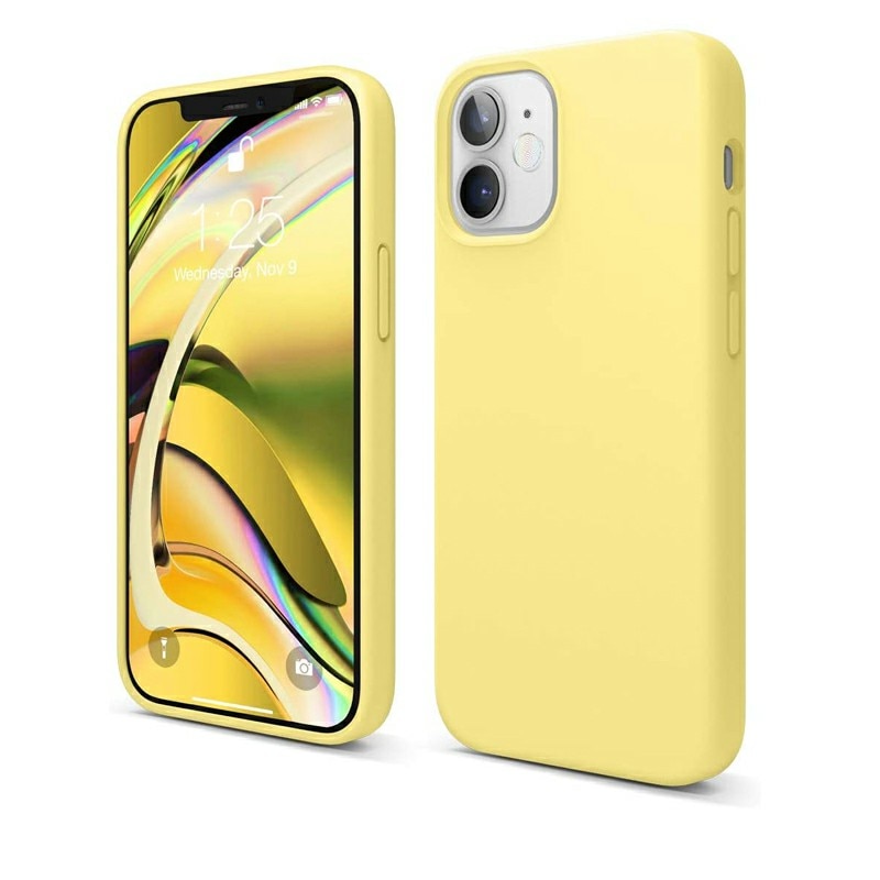 Husa de protectie din silicon soft pentru iPhone 12 Mini, carcasa spate, bumper, Galben, BBL1974
