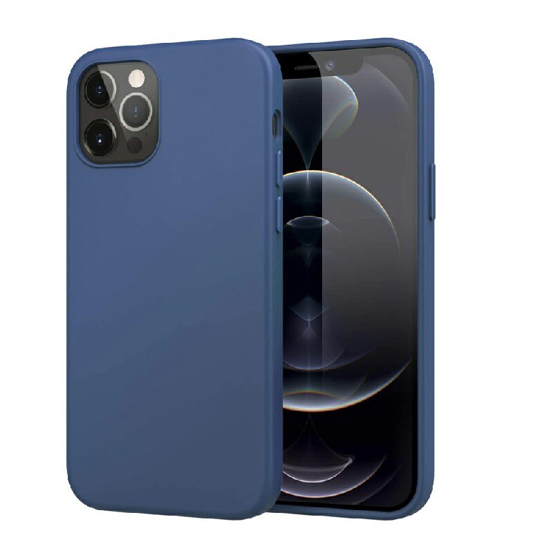 Husa de protectie din silicon soft pentru iPhone 12 Pro Max, carcasa spate, bumper, Albastru, BBL1980