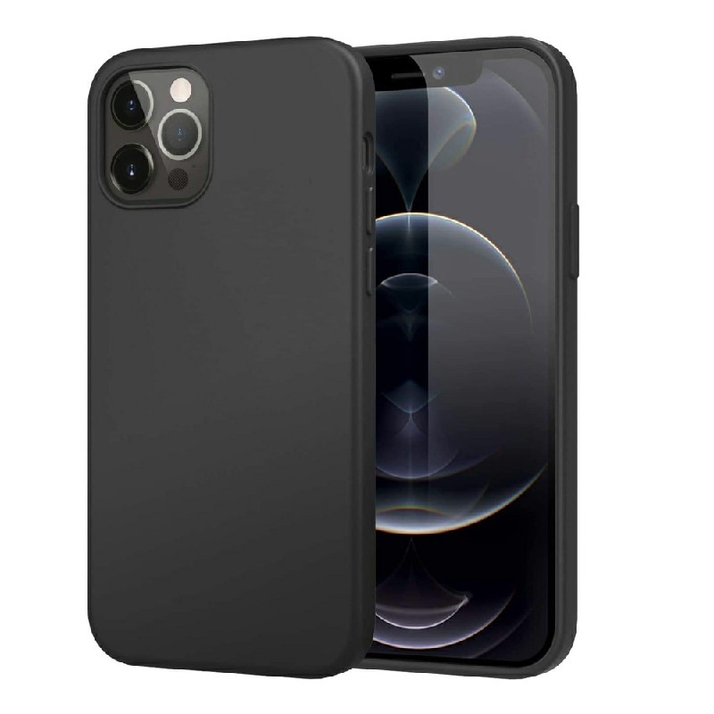 Husa de protectie din silicon soft pentru iPhone 12 Pro Max, carcasa spate, bumper, Negru, BBL1976