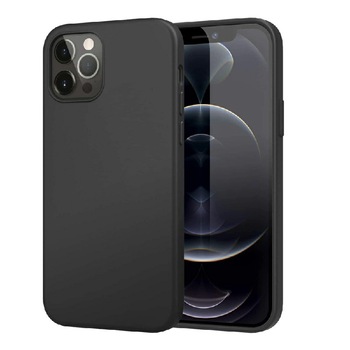 Husa de protectie din silicon soft pentru iPhone 12 Pro Max, carcasa spate, bumper, Negru, BBL1976 Husa de protectie din silicon soft pentru iPhone 12 Pro Max, carcasa spate, bumper, Negru, BBL1976