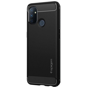Husa Antisoc Spigen Rugged Armor pentru OnePlus Nord N100, Negru Mat Husa Antisoc Spigen Rugged Armor pentru OnePlus Nord N100, Negru Mat