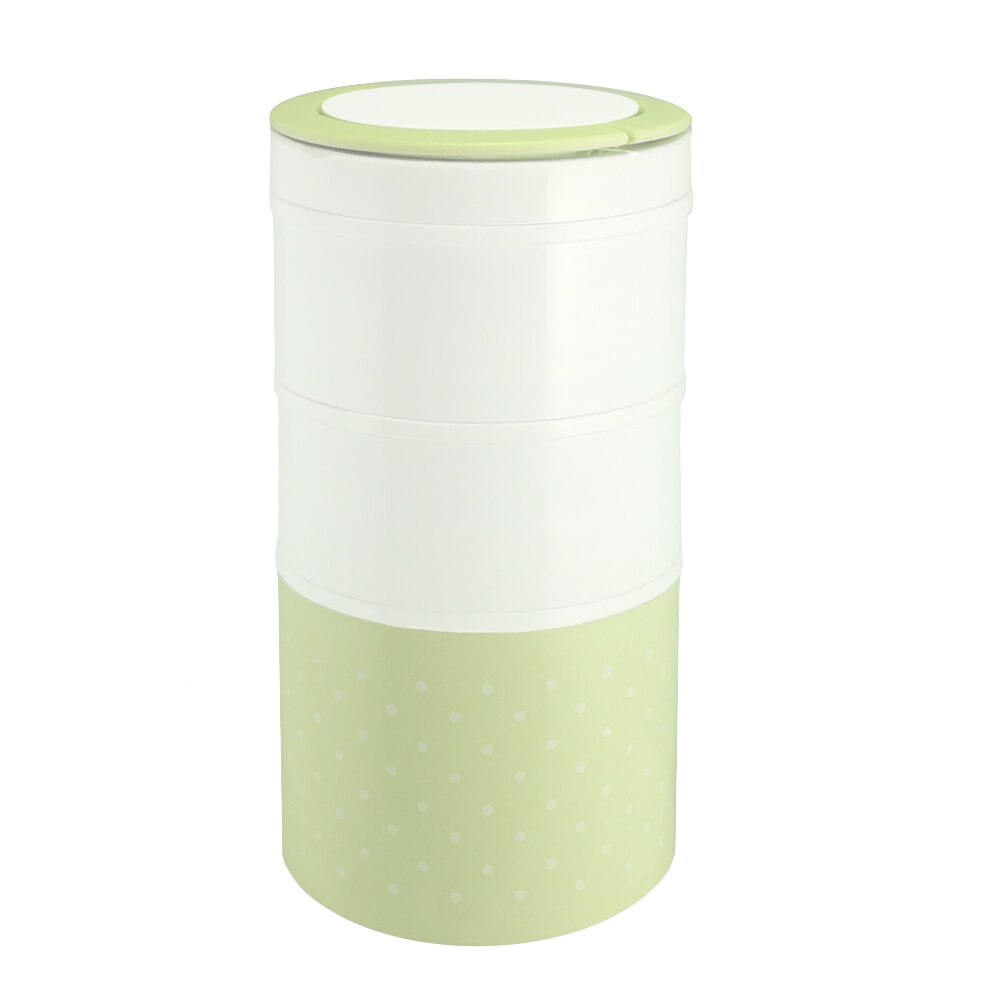 Caserola Termica Lunch Box cu trei niveluri V-1033-LGR, verde deschis/alb