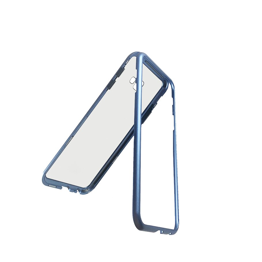Husa Samsung J4 plus bumper sticla 360 magnetic Albastru