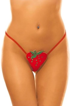 Softline - Дамски еротични прашки ягодка 2283, Червен, Размер S/L
