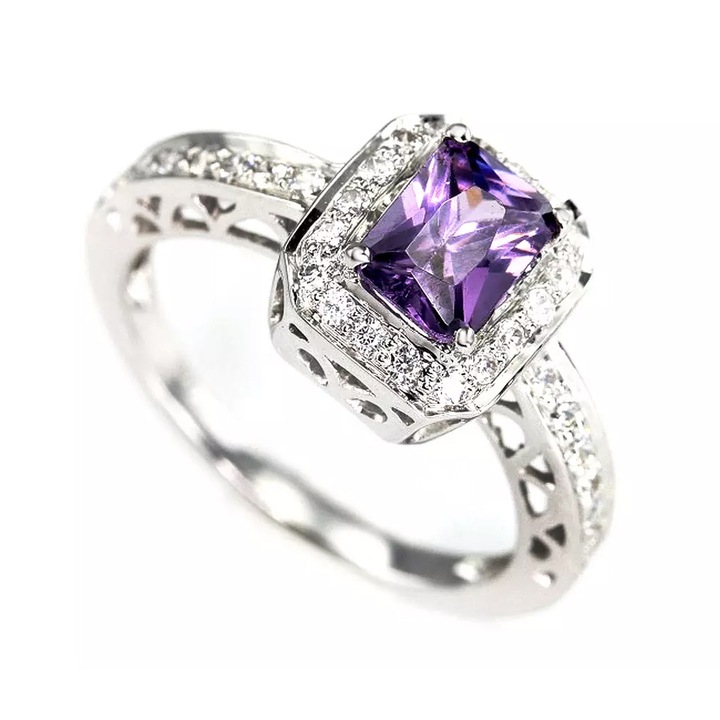 Ezüst ametiszt gyűrű Bijou Amour 16761979-11-26-366, ezüst, 17 mm-es