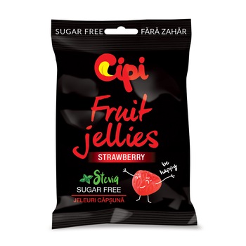 Jeleuri, CIPI, Fruit Jellies, Jeleuri cu capsuna fara zahar - BAX (30 pungi * 75g) Jeleuri, CIPI, Fruit Jellies, Jeleuri cu capsuna fara zahar - BAX (30 pungi * 75g)