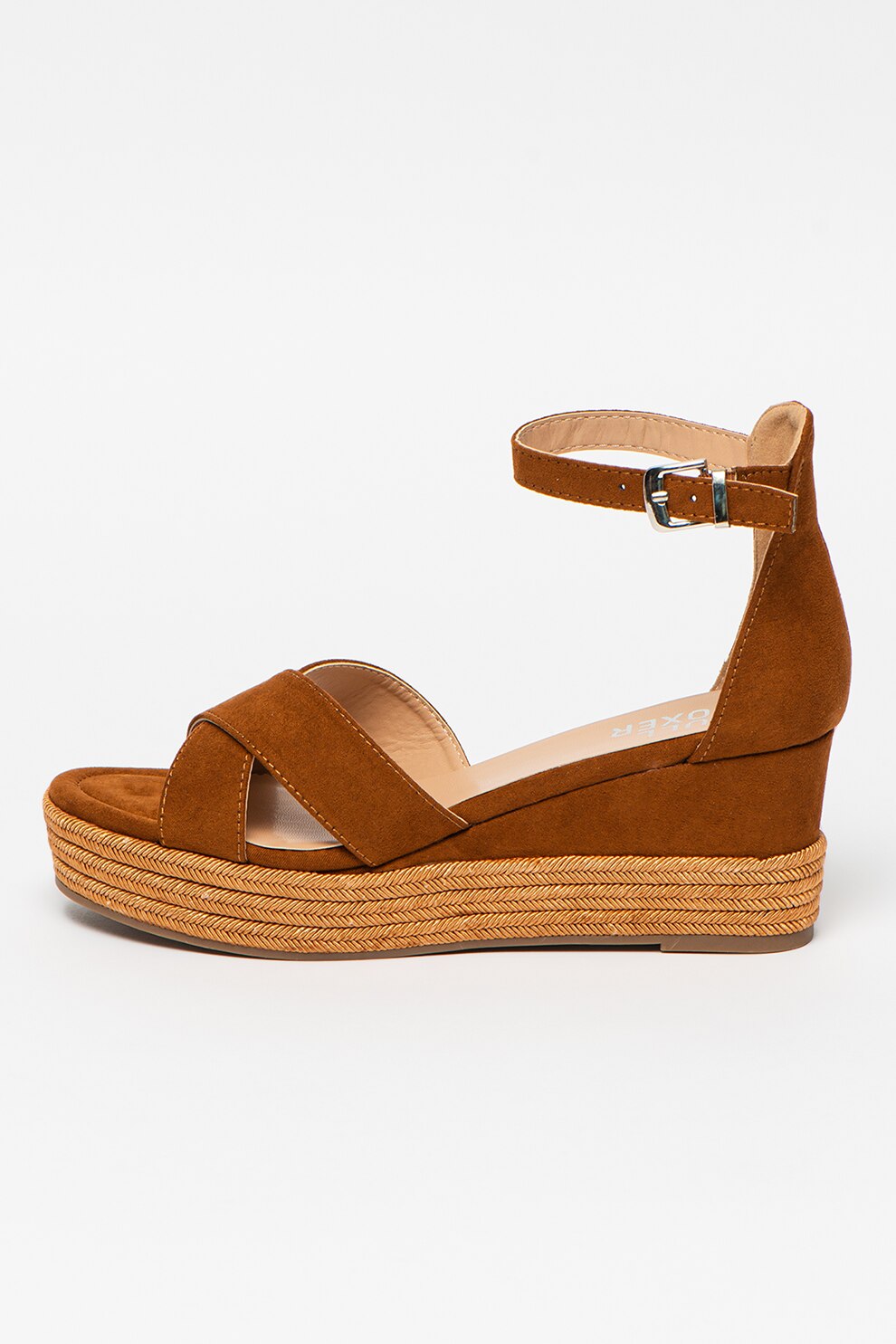 Bullboxer, Sandale tip espadrile cu talpa wedge si barete incrucisate, Scortisoara
