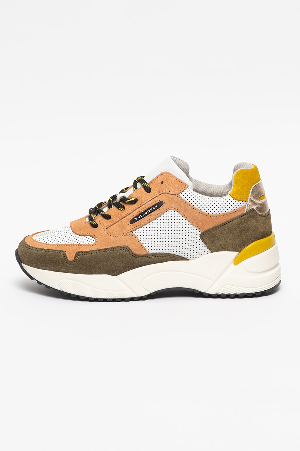Bullboxer, Pantofi sport wedge de piele si piele intoarsa