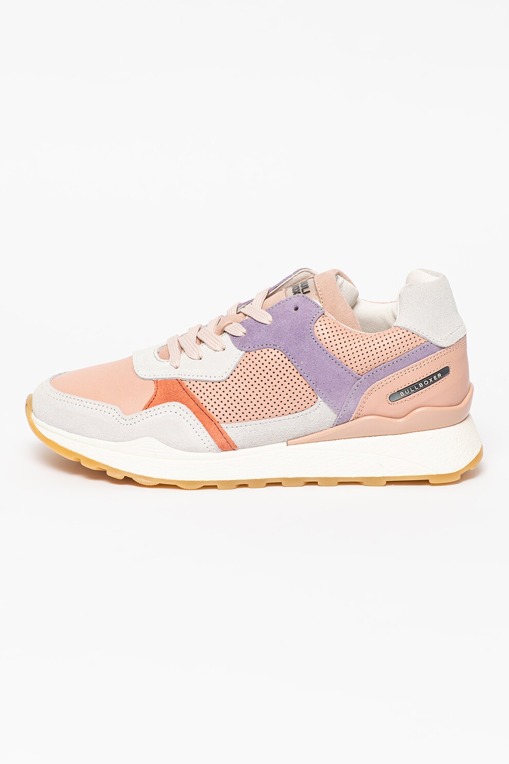 Bullboxer, Pantofi sport din piele si piele intoarsa cu model colorblock