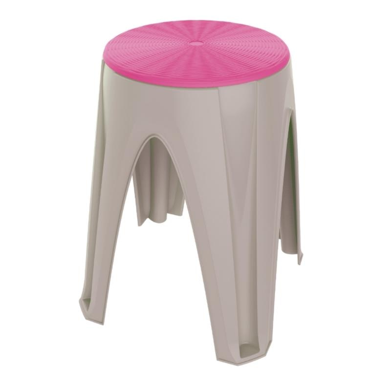 Set 4 scaune cu sezut rotativ, plastic, fuxia