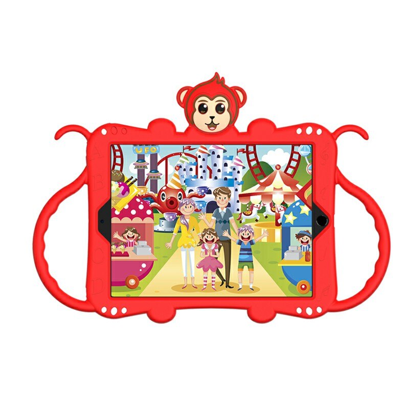 Husa de protectie din silicon pentru Apple iPad Air 3, curea atasabila, suport tableta, Rosu, BBL1958