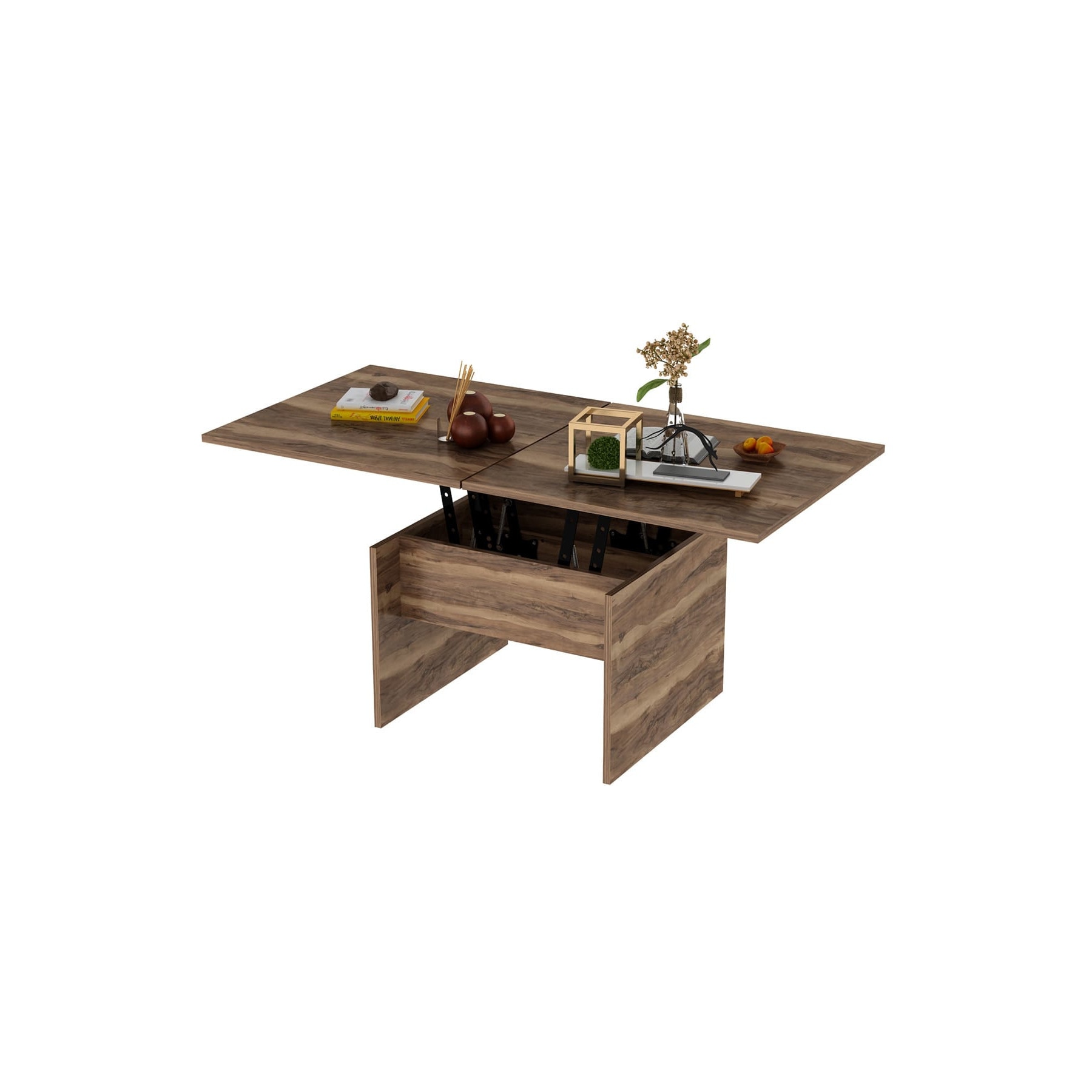 Masa pentru cafea extensibila, KARIZMA,nuc,70x48,5x70