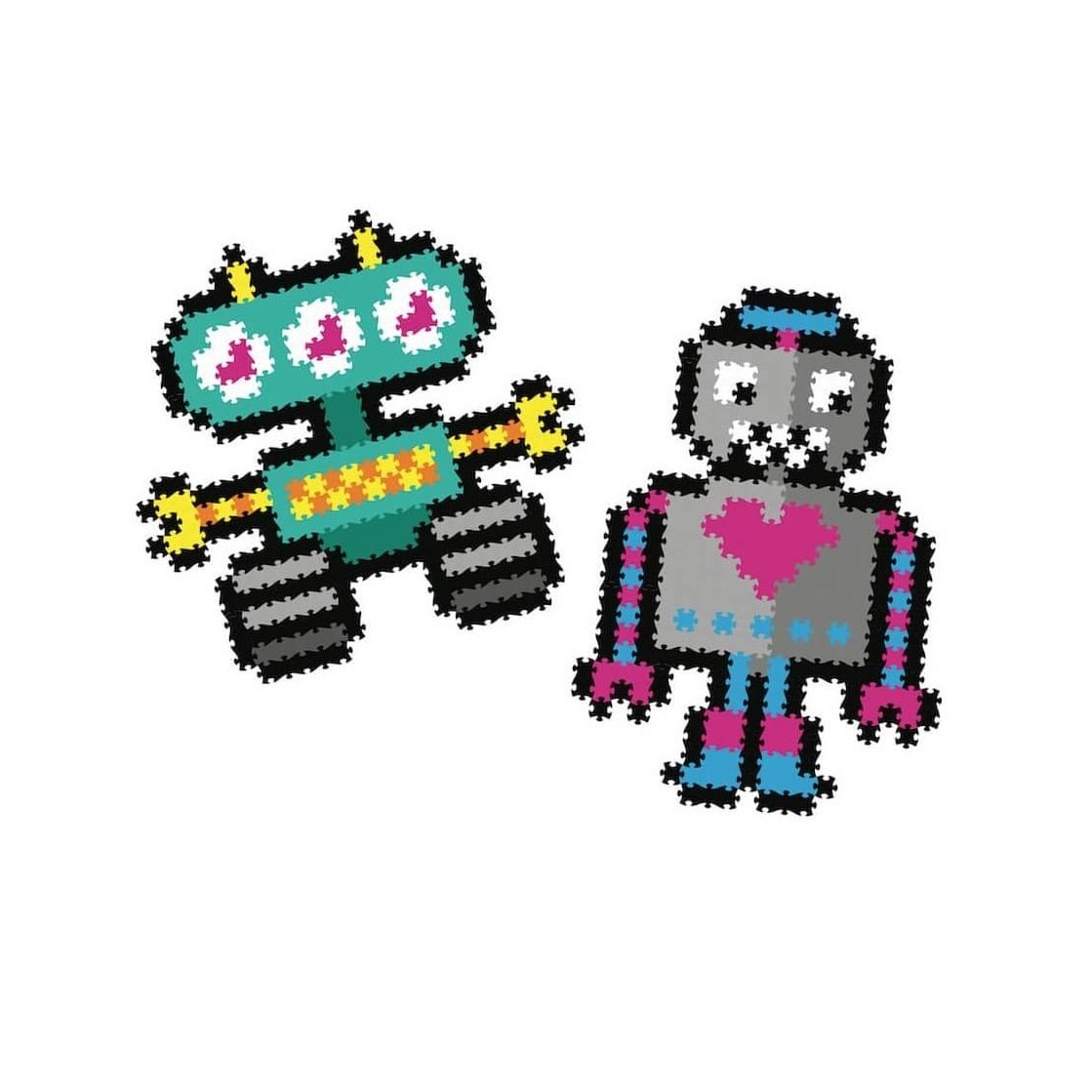 Set micro-puzzle Jixelz Fat Brain Toys 700 piese Roboti