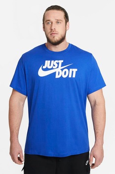 Nike, Tricou cu imprimeu logo Swoosh, Albastru royal