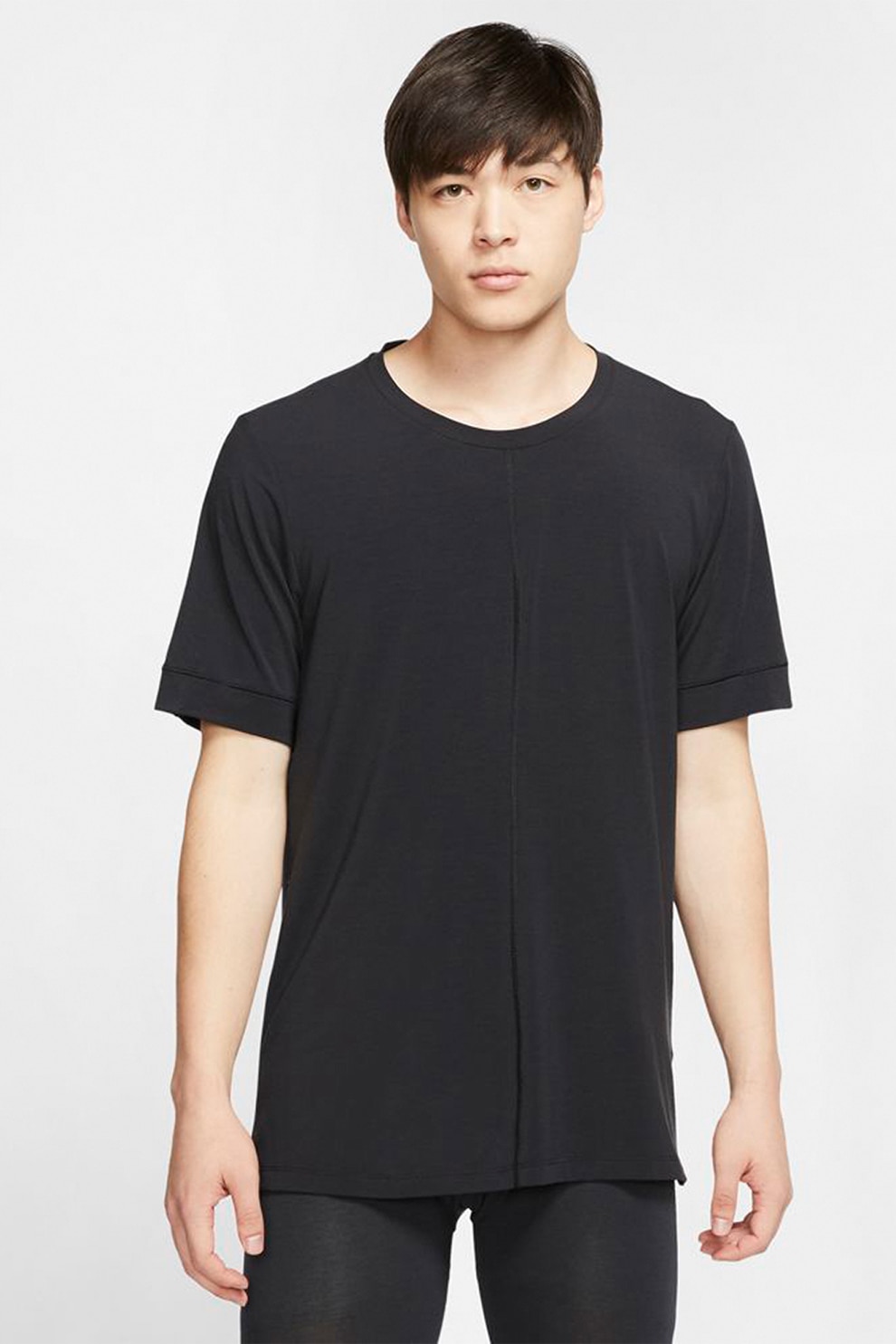 Nike, Tricou cu tehnologie Dri Fit, pentru yoga, Negru