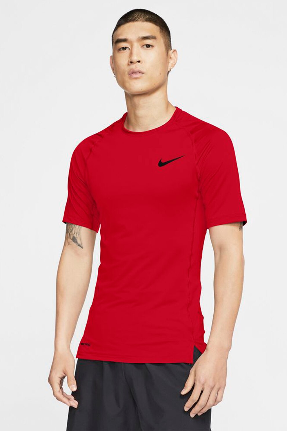 Nike, Tricou tight fit pentru fitness Pro, Rosu