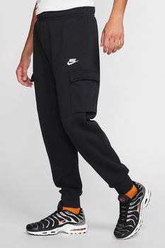 Nike, Pantaloni sport cargo cu snur Sportswear Club, Negru Nike, Pantaloni sport cargo cu snur Sportswear Club, Negru