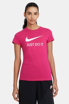 Nike, Tricou slim fit cu imprimeu logo Sportswear, Fucsia Nike, Tricou slim fit cu imprimeu logo Sportswear, Fucsia