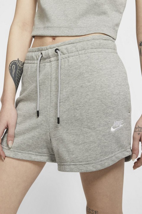 Nike, Къс панталон Essentials с връзка, Сив меланж