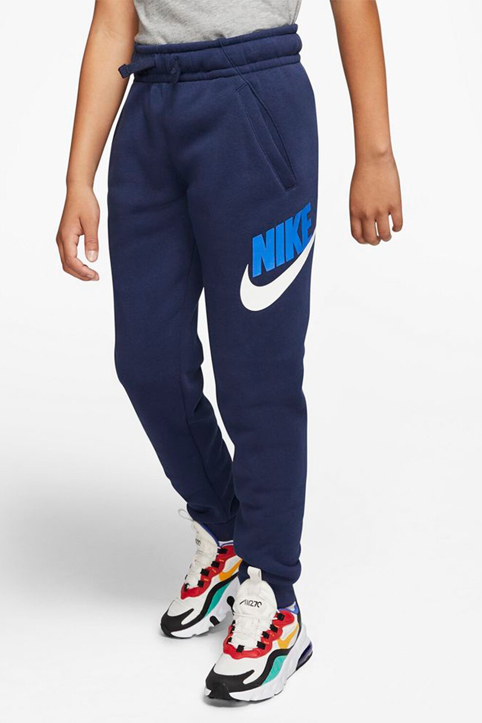 Nike, Pantaloni sport cu imprimeu logo Club, Bleumarin