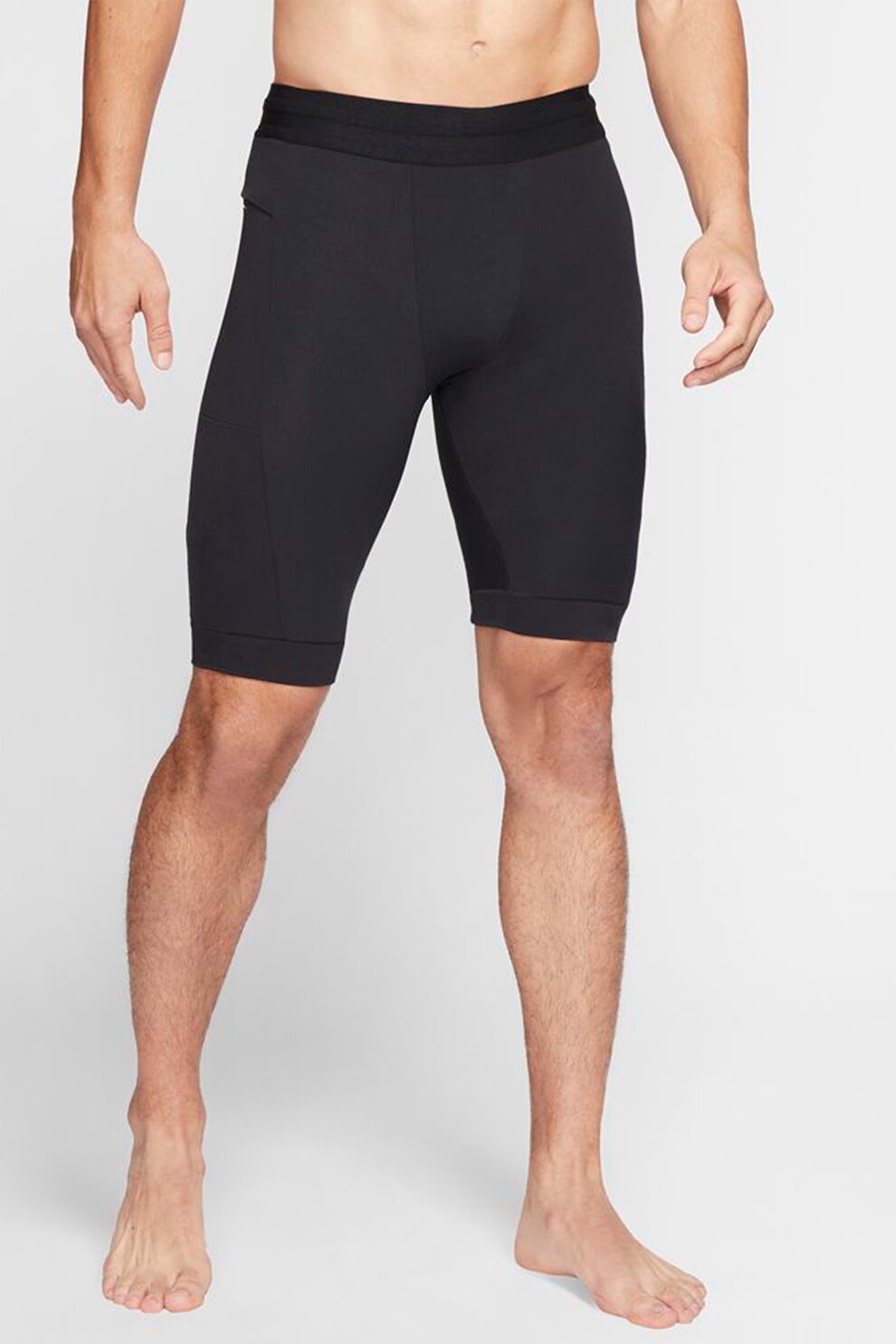 Nike, Colanti scurti cu Dri Fit pentru yoga, Negru