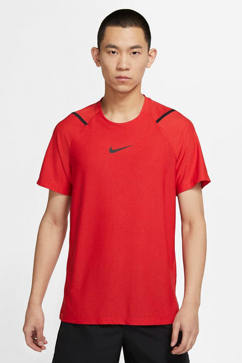 Nike, Tricou cu tehnologie Dri-Fit, pentru fitness, Rosu