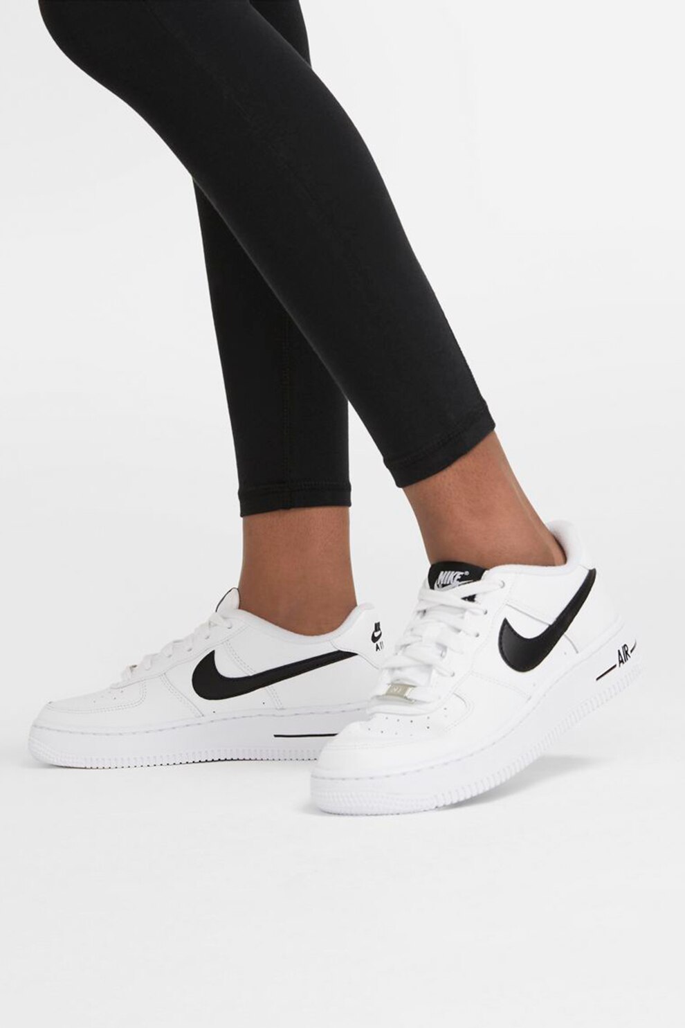 Nike, Colanti cu talie inalta si logo Favourites, Negru, 156-166 CM ...