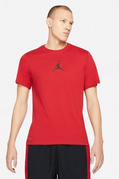 Nike, Tricou cu decolteu la baza gatului si logo Jordan Jumpman, Rosu