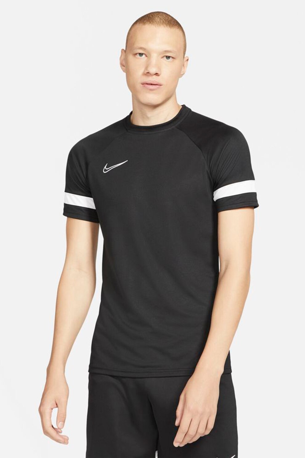 Nike, Tricou cu tehnologie Dri-Fit pentru fotbal Academy, Negru/Alb